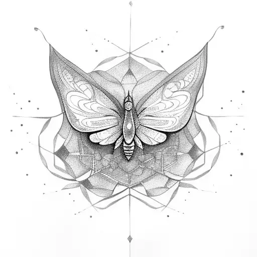 mariposa com lua indiana  tattoo design idea
