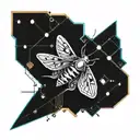 moth with sun and moon   tattoo design idea