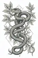 snake apple tree branches tattoo design idea