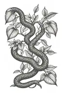 snake apple tree branches tattoo design idea