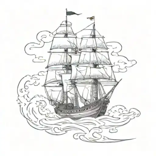  Burn the ships minimalist tattoo design idea