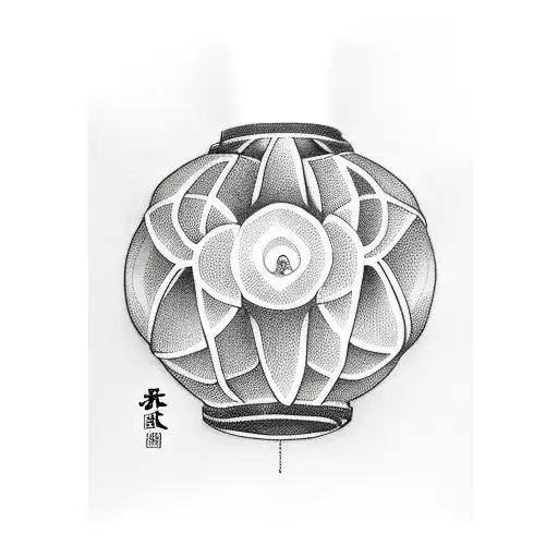 chinese red paper lantern tattoo design idea