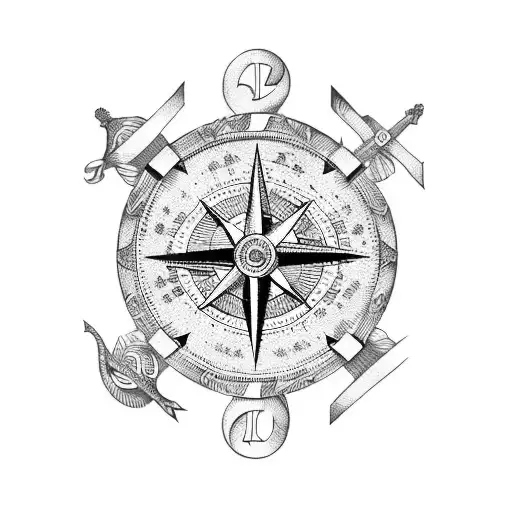 viking, compass, Mickelby, SKOL tattoo design idea