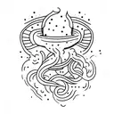 very small "burn the boats"no text lineart tattoo men tattoo design idea