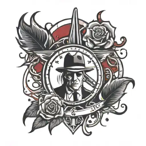 mafia symbol blood tattoo design idea