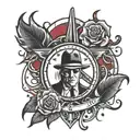 mafia symbol blood tattoo design idea