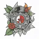 mafia symbol blood tattoo design idea