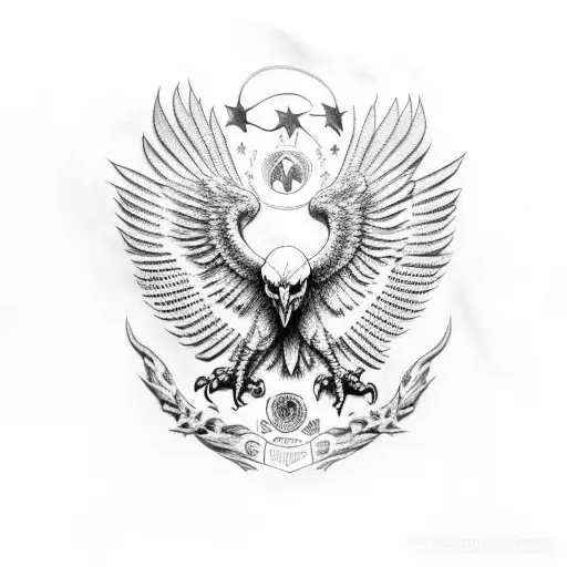 eagle skull mexico united states tattoo design idea