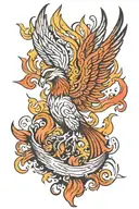 LGBT Phoenix rising from flames tattoo design idea