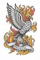 LGBT Phoenix rising from flames tattoo design idea