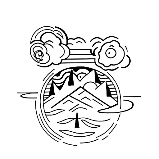 lamphouse, vastness of space, camping tattoo design idea