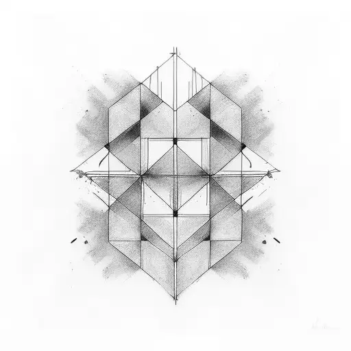 Abstract representation of Mondrian's artwork tattoo design idea