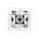 Abstract representation of Mondrian's artwork tattoo design idea