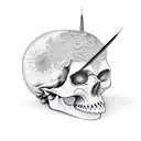 geisha skull tattoo design idea