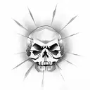 geisha skull tattoo design idea