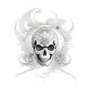 geisha skull tattoo design idea