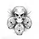 geisha skull tattoo design idea