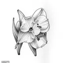 violet, primrose, daffodil, cherry blossom , holli narcissus, half sleeve  tattoo design idea