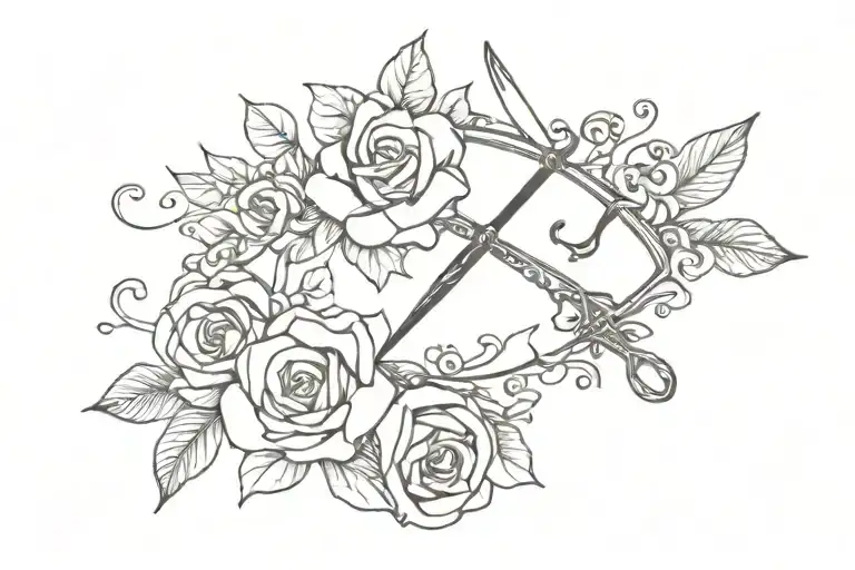 lesbian scissor tattoo design idea