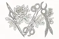 two pair of scissors  tattoo design idea