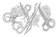two pair of scissors  tattoo design idea