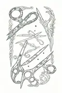 two pair of scissors  tattoo design idea