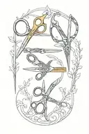 two pair of scissors  tattoo design idea