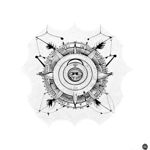 In the outlines of a fish is a dream catcher with a ying and yang symbol, fitting on the lower part my arm tattoo design idea