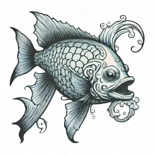Saltwater fish tattoo design idea