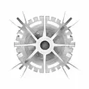 A minimalist design of two interconnected gears representing the perfect balance between their careers and relationship tattoo design idea