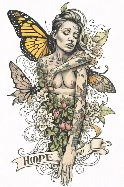 hope, hardwork, pain tattoo design idea