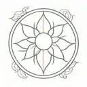 burning sun feminine tattoo design idea