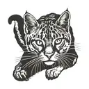 cat shadow as puma leaping tattoo design idea