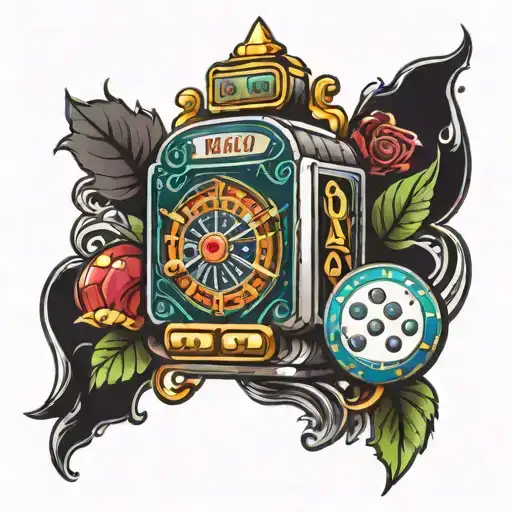 casino slot machine tattoo design idea