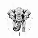 Elephant head indian  tattoo design idea