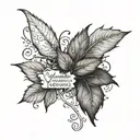 the quote "ya' Aburnee" with ivy leaves tattoo design idea