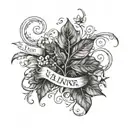 the quote "ya' Aburnee" with ivy leaves tattoo design idea