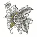 the quote "ya' Aburnee" with ivy leaves tattoo design idea