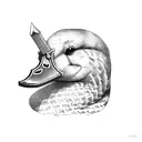 duck with sword tattoo design idea