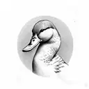 duck with sword tattoo design idea