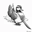 duck with sword on back  tattoo design idea