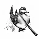 duck with sword on back  tattoo design idea