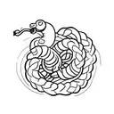 A fierce cobra coiled around a dumbbell tattoo design idea
