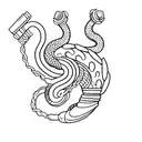 A fierce cobra coiled around a dumbbell tattoo design idea