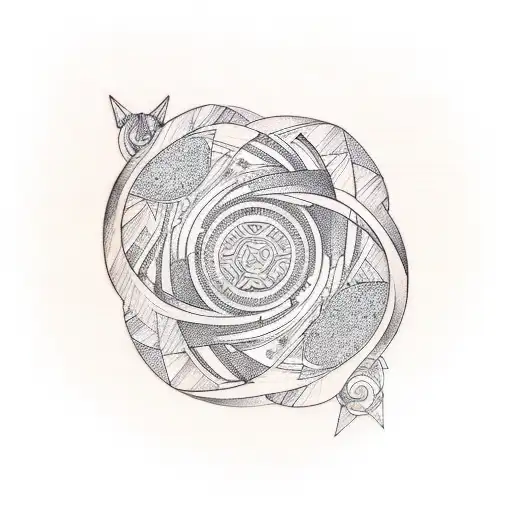 A mesmerizing tattoo design incorporating the wood grain pattern of your favorite things into a flowing ribbon, symbolizing the bond between you and your children tattoo design idea