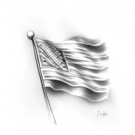 tattered American flag with Isaiah 6:8 tattoo design idea