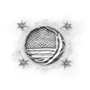 tattered American flag with Isaiah 6:8 written in the stripes tattoo design idea