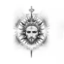 thorn crown of Jesus Christ on the cross tattoo design idea
