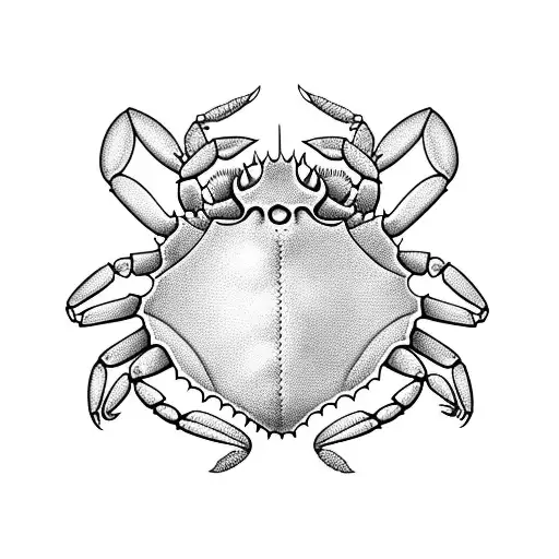 crab holding a flower tattoo design idea