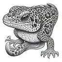 leopard gecko black white tattoo design idea